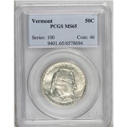 1927 50C Vermont MS65 PCGS. A hint of pale golden toni 