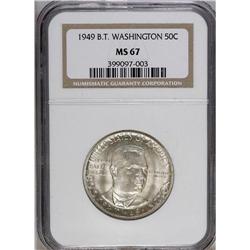 1949 50C Booker T. Washington MS67 NGC. Exceptionally 
