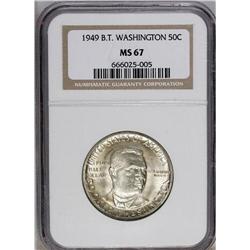 1949 50C Booker T. Washington MS67 NGC. Lightly toned 