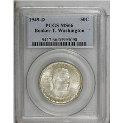 1949-D 50C Booker T. Washington MS66 PCGS. Lustrous an 
