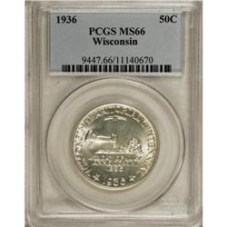 1936 50C Wisconsin MS66 PCGS. A highly lustrous Premiu 