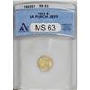 1903 G$1 Louisiana Purchase/Jefferson MS63 ANACS. A ni 