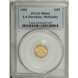 1903 G$1 Louisiana Purchase/McKinley MS64 PCGS. A high 