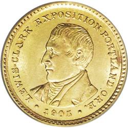 1905 G$1 Lewis and Clark MS63 PCGS. Highly lustrous br 