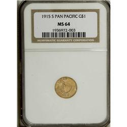 1915-S G$1 Panama-Pacific Gold Dollar MS64 NGC. Choice 