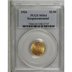 1926 $2 1/2 Sesquicentennial MS64 PCGS. The peach-gold 