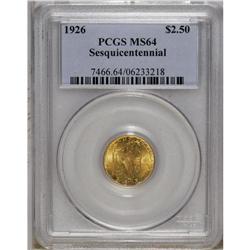 1926 $2 1/2 Sesquicentennial MS64 PCGS. An unusually l 
