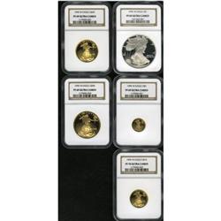1995-W Five Piece Proof Set PR69 Ultra Cameo to PR70 Ul 