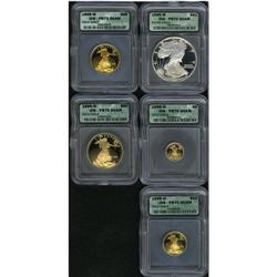 1995-W Five Piece American Eagle Proof Set PR70 Deep Ca 