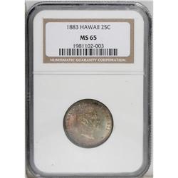 1883 25C Hawaii Quarter MS65 NGC. Red, gold, violet, a 