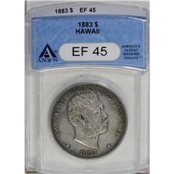 1883 S$1 Hawaii Dollar XF45 ANACS. A touch of original 