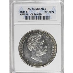 1883 S$1 Hawaii Dollar--Cleaned--ANACS. AU55 Details. 