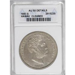 1883 S$1 Hawaii Dollar--Cleaned--ANACS. AU55 Details. 