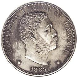 1883 S$1 Hawaii Dollar--Corroded, Cleaned--ANACS. MS60 