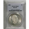 Image 3 : 1883 S$1 Hawaii Dollar MS62 PCGS. Essentially untoned 