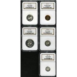 1950 Proof Set PR66 Cameo to PR68 Cameo NGC. The set in 