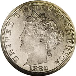 1882 5C Liberty Head Five Cents, Judd-1684, Pollock-18 