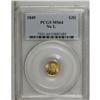 Image 3 : 1849 G$1 No L MS64 PCGS. Many Unc''s of this issue sur 