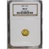 Image 1 : 1851 G$1 MS63 NGC. A sharply struck struck yellow-gold 