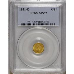 1851-O G$1 MS62 PCGS. Though this issue, along with th 