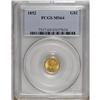 Image 1 : 1852 G$1 MS64 PCGS. A lovely near-Gem example that has 