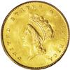 Image 1 : 1855 G$1 MS65 PCGS. The Type Two gold dollar was a thr 