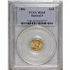 Image 3 : 1856 G$1 Slanted 5 MS65 PCGS. Despite a generous minta 