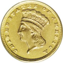 1858-D G$1 MS61 PCGS. Variety 10-M, as are all example 