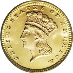 1869 G$1 MS67 PCGS. The 1869 had a business strike min 