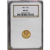 Image 1 : 1881 G$1 MS66 NGC. Through the vagaries of time, the 1 