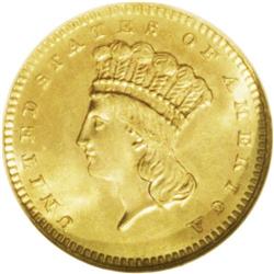 1886 G$1 MS67 NGC. The moderate clash marks on this pi 