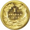 Image 2 : 1886 G$1 MS66 Prooflike NGC. Gorgeous bright brass-gol 