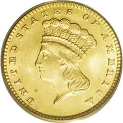 1889 G$1 MS66 PCGS. This meticulously struck Premium G 