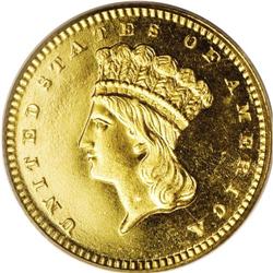 1861 G$1 PR65 Cameo PCGS. The reported mintage for thi 