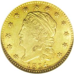 1824/1 $2 1/2 MS61 NGC. Breen-6127, BD-1, R.5. Only on 
