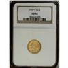Image 3 : 1850-C $2 1/2 AU58 NGC. Variety 12-G. Flashes of proof 