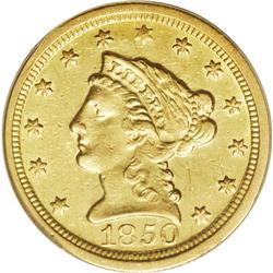 1850-O $2 1/2 AU53 PCGS. A scarce and underrated O-min 