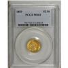 Image 1 : 1853 $2 1/2 MS63 PCGS. Typically struck and soft on th 