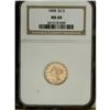 Image 1 : 1858 $2 1/2 MS60 NGC. Well struck, save for softness o 