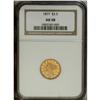 Image 1 : 1877 $2 1/2 AU58 NGC. A lovely orange-gold example tha 
