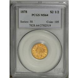1878 $2 1/2 MS64 PCGS. A stunning example of this type 