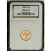 Image 1 : 1880 $2 1/2 MS62 Prooflike NGC. Attractive yellow-gold 