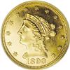 Image 1 : 1890 $2 1/2 MS66 NGC. Low mintage quarter eagles from 