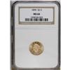 Image 3 : 1890 $2 1/2 MS66 NGC. Low mintage quarter eagles from 