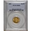 Image 1 : 1891 $2 1/2 MS62 PCGS. Highly lustrous with a hint of 