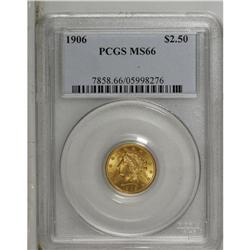 1906 $2 1/2 MS66 PCGS. An unusually well-preserved exa 