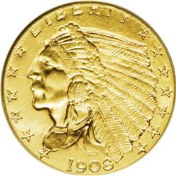 1908 $2 1/2 MS66 PCGS. This Premium Gem is a remarkabl 