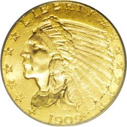 1909 $2 1/2 MS65 PCGS. This appealing Gem has a clean 