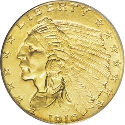 1910 $2 1/2 MS65 PCGS. This impressive Gem has rich or 