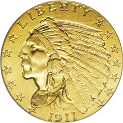 1911-D $2 1/2 MS62 PCGS. This low mintage key date rep 